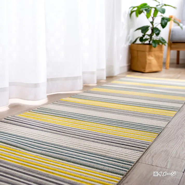 抗菌防カビクッションマット ストライプ 50×180