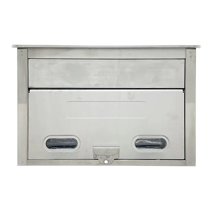 ステンレスポスト 屋根型 シルバー CG-301 郵便ポスト 幅36cm 高さ24.5cm 奥行16.5cm