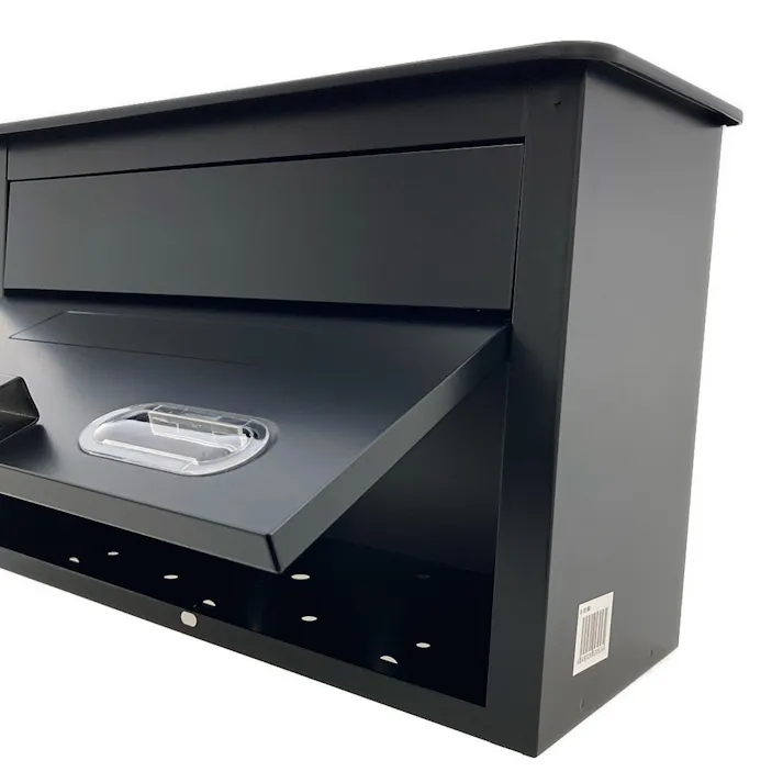 スチールポスト 屋根型 ブラック CG-302BK 郵便ポスト 幅36cm 高さ24.5cm 奥行16.5cm