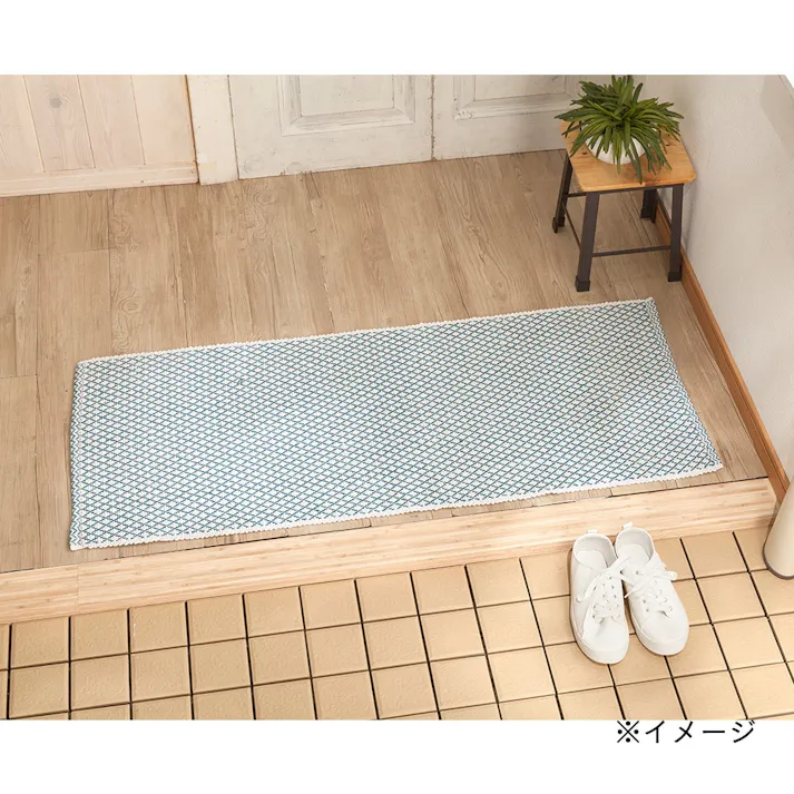 インド綿マット ヴェントス ブルー 50×80cm