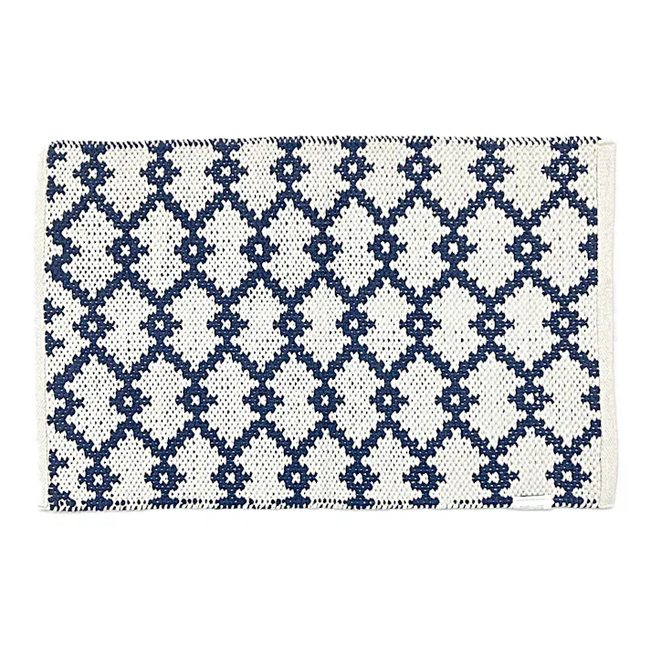 インド綿マット 葵リンク ネイビー 50×80cm