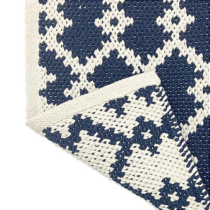 インド綿マット 葵リンク ネイビー 50×80cm