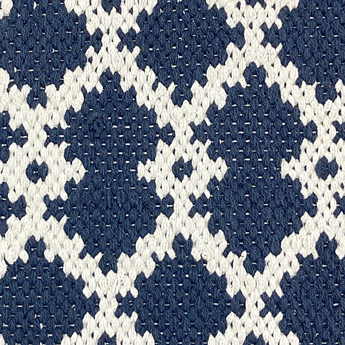 インド綿マット 葵リンク ネイビー 50×80cm