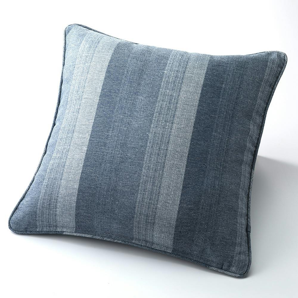 ティッキング クッションカバー 45cm用 グレー ボーダー ジッパー