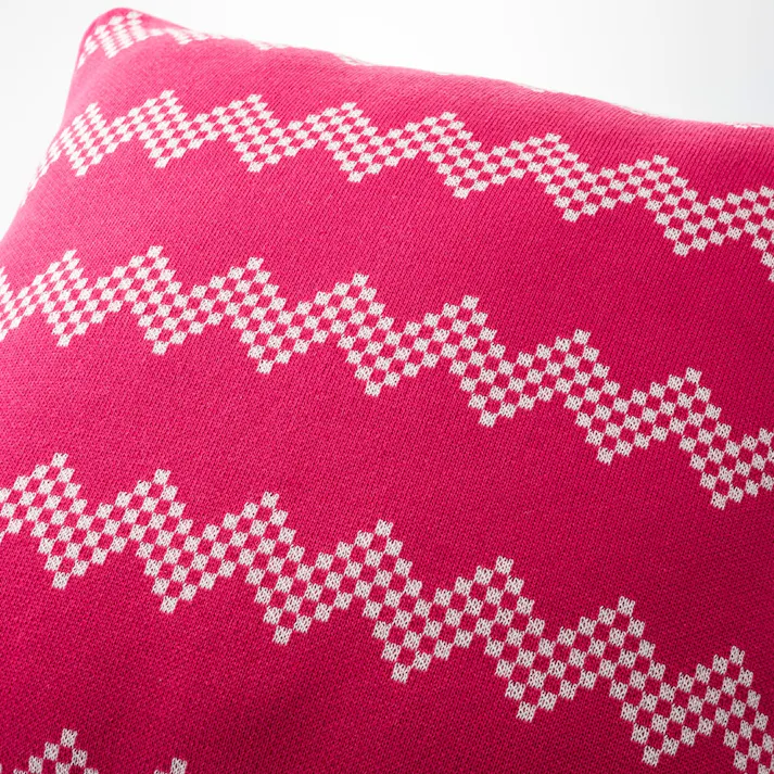 クッションカバー イリゼウェーブ ピンク 45×45cm※カバーのみ