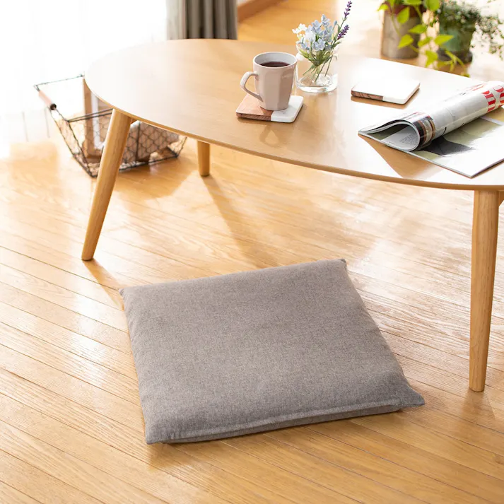 クッションカバー スムース グレー 45×45cm※カバーのみ (販売終了)