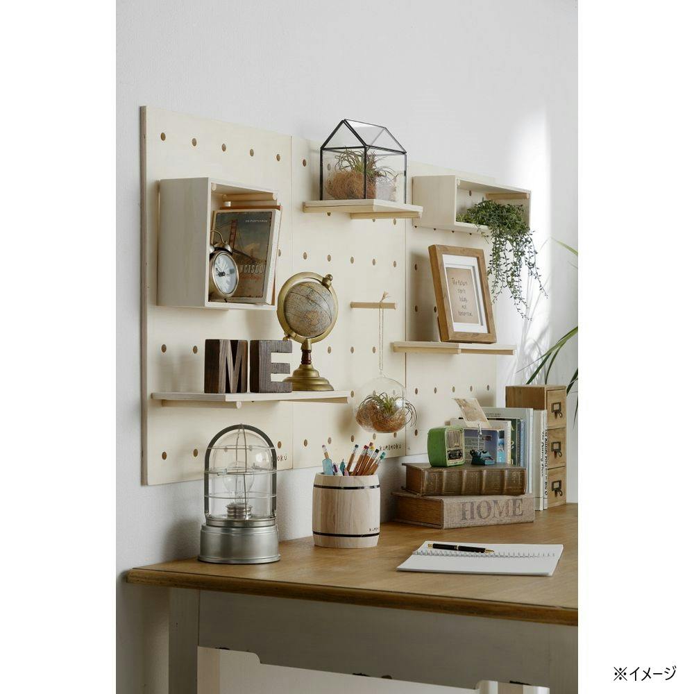 Kumimoku ウッド有孔ボード用 ボックス 大 40×10×10cm | ねじ・くぎ