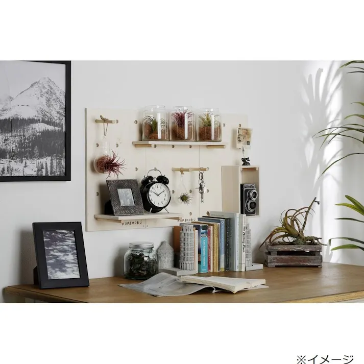 Kumimoku ウッド有孔ボード用 丸棒 平 113mm 4本入