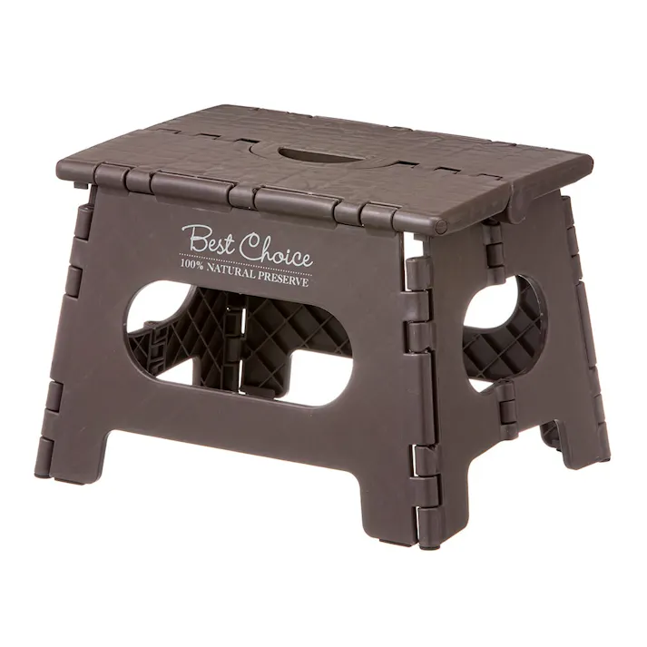 持ち運びしやすい折りたたみ踏み台 ブラウン (販売終了)