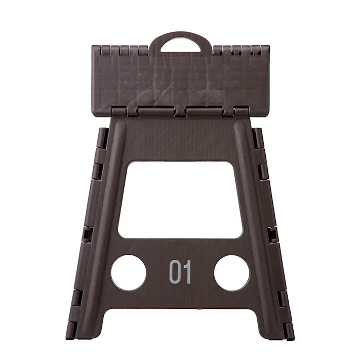 持ち運びしやすい折りたたみ踏み台 ハイタイプ ブラウン (販売終了)