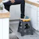 持ち運びしやすい折りたたみ踏み台 ハイタイプ グレー