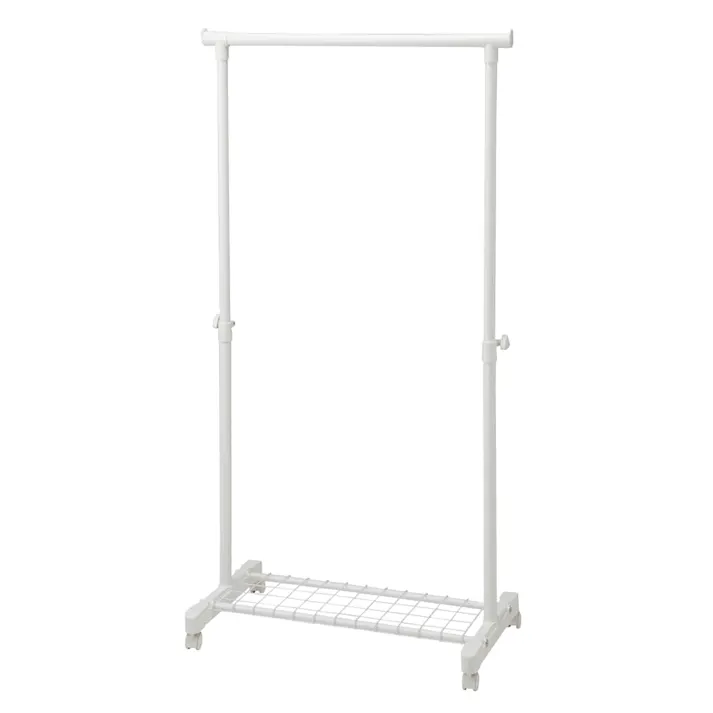 N55 収納棚付きハンガーラック ホワイト