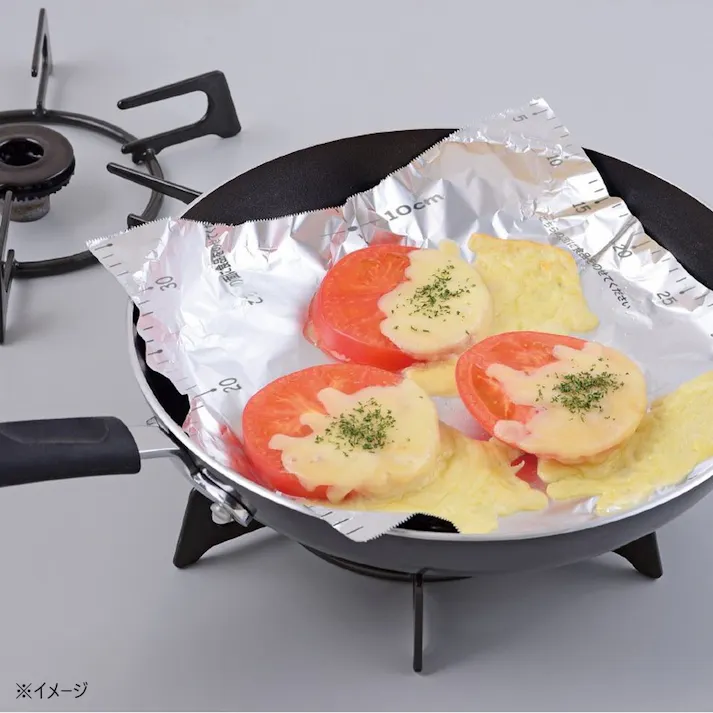 フライパン用アルミホイル 25cm×5m メモリ付