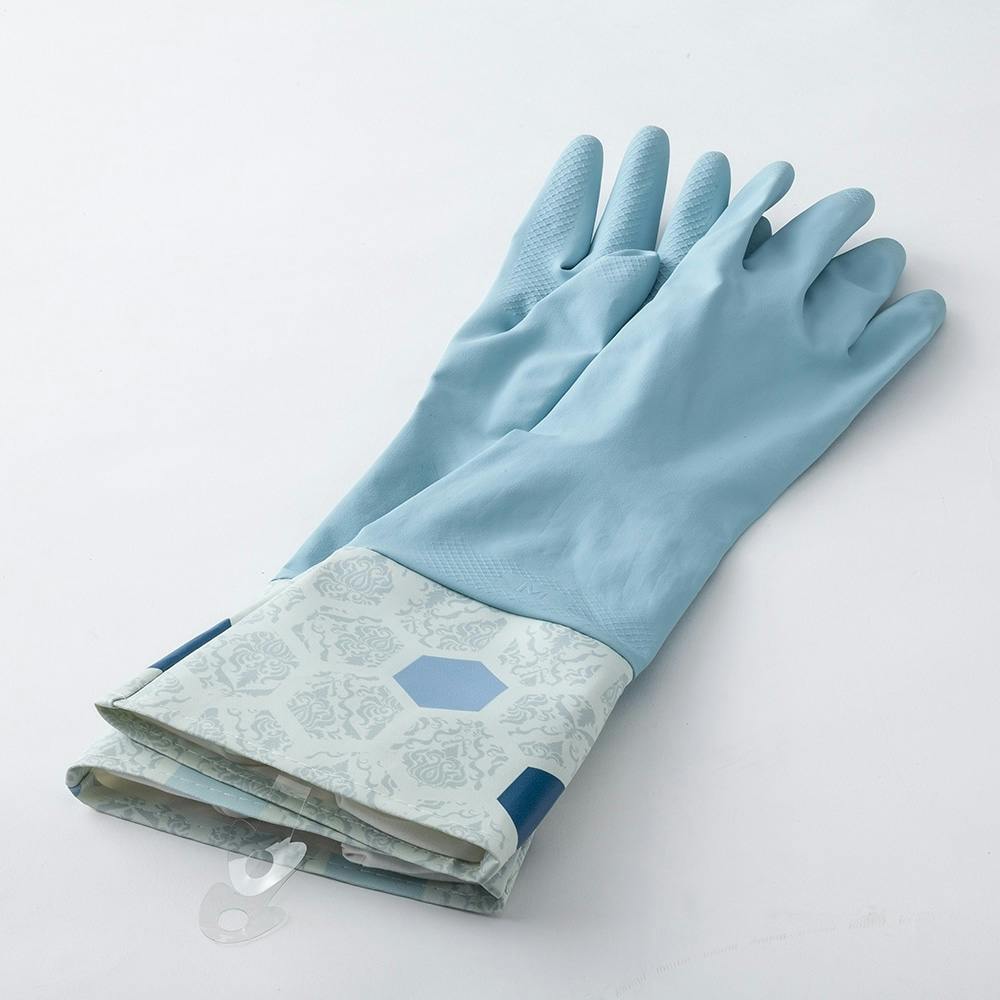 カバー付きゴム手袋 ブルー M(販売終了) | シンク・コンロまわり用品