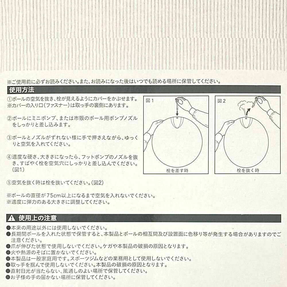 カインズ スツールにもなる フィットネス ボールカバー グレー
