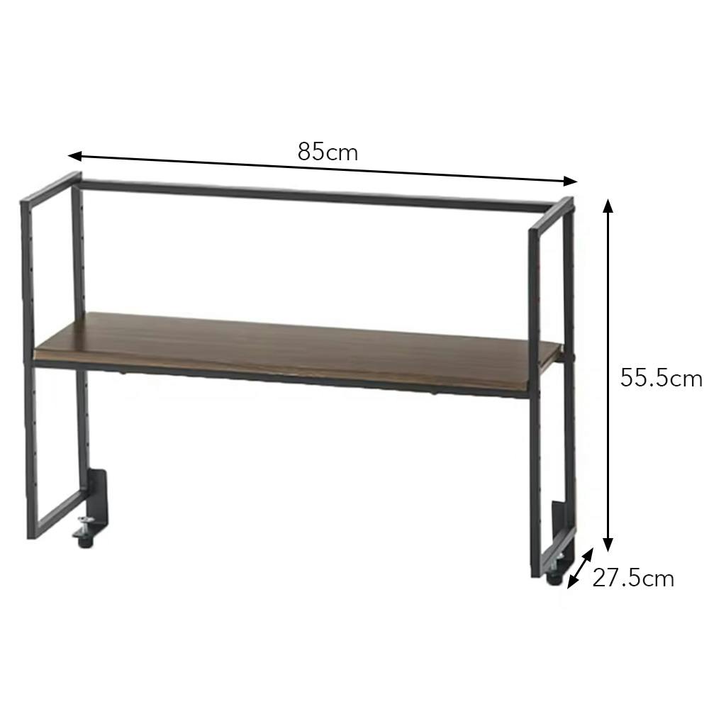 棚の高さが変えられる机上ラック ブラウン 85×27.5×55.5cm | ホーム