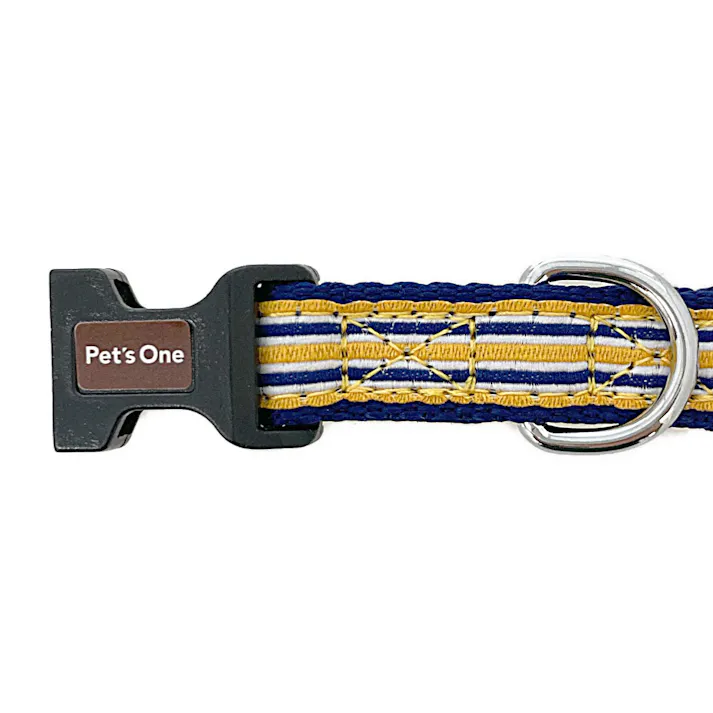ドッグカラー ストライプ ブルー S
