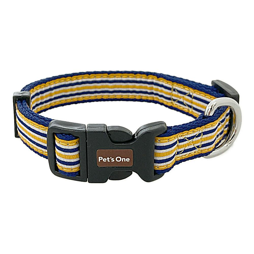 ドッグカラー ストライプ ブルー M