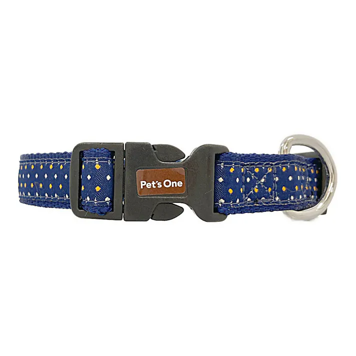 ドッグカラー ドット ブルー M