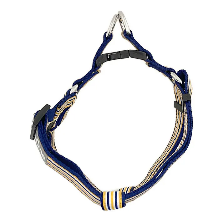 ドッグハーネス ストライプ ブルー M