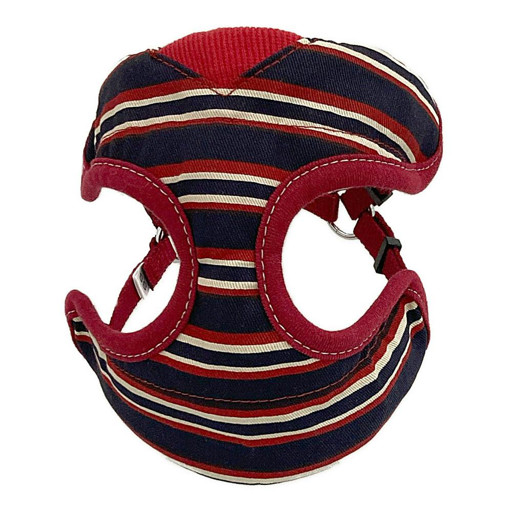 ドッグベストハーネス ストライプ レッド SS