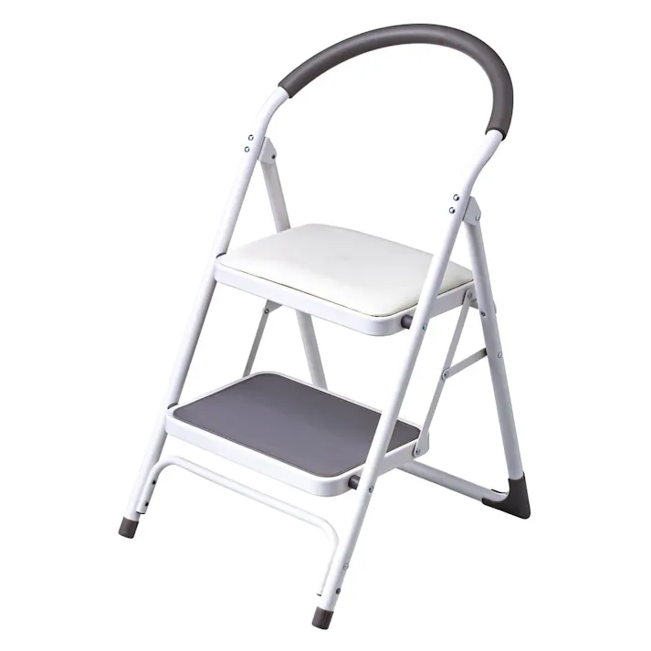 クッション付き踏み台2段 ホワイト