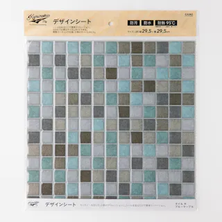 カインズ Kumimoku デザインシート タイル 大 ブルーマーブル