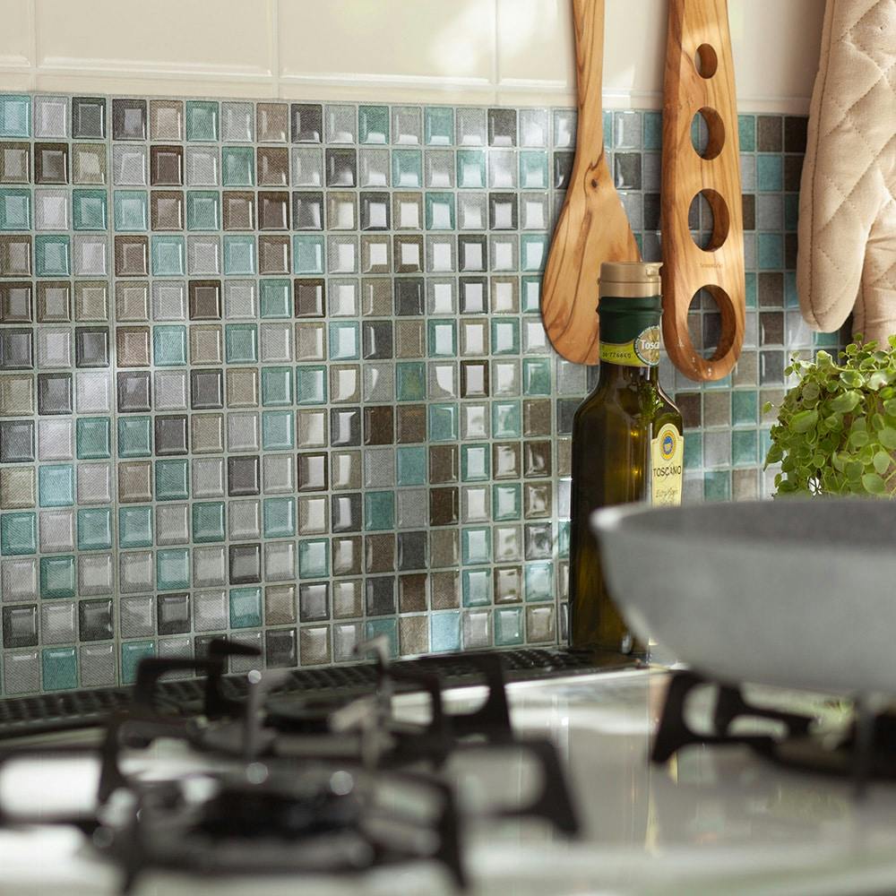 カインズ Kumimoku デザインシート タイル 大 ブルーマーブル