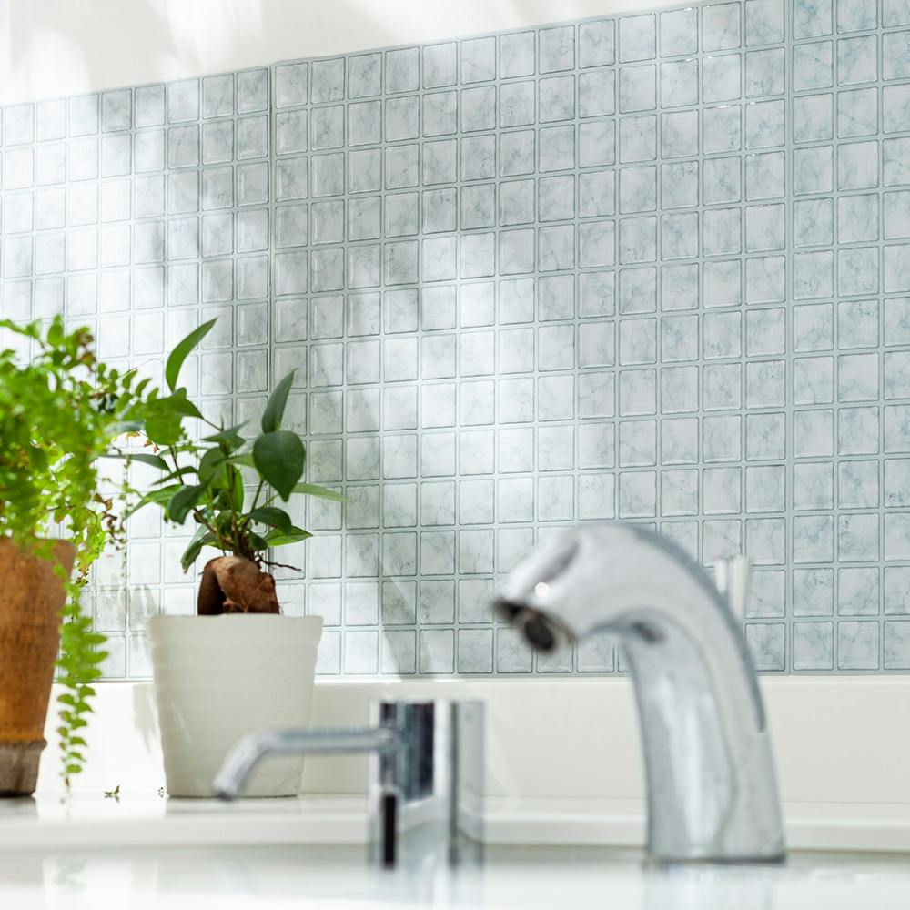 カインズ Kumimoku デザインシート タイル 大 ホワイトマーブル