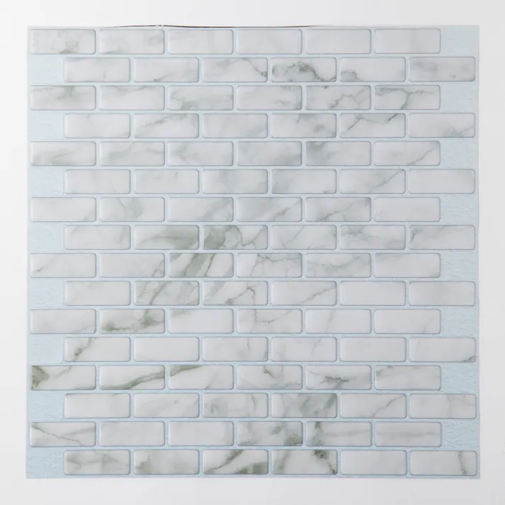 カインズ Kumimoku デザインシート ミニレンガ ホワイトマーブル