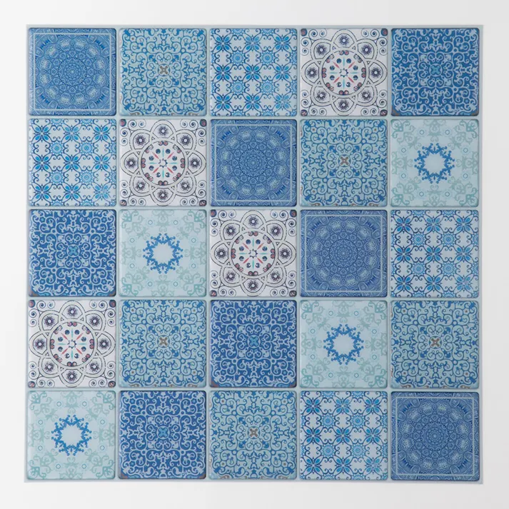 カインズ Kumimoku デザインシート スクエア 25枚貼り ブルー