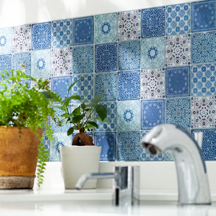 カインズ Kumimoku デザインシート スクエア 25枚貼り ブルー