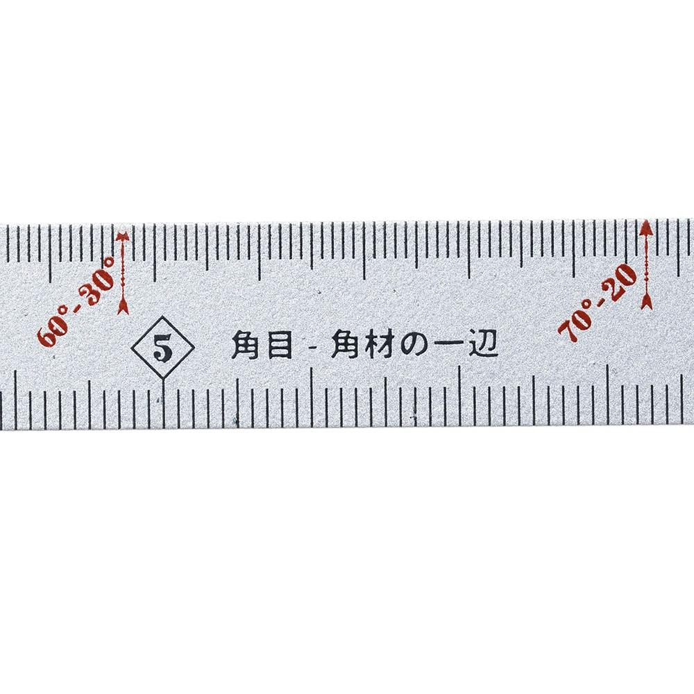 Kumimoku 目盛りが見やすい幅広さしがね シルバー | 作業工具・作業