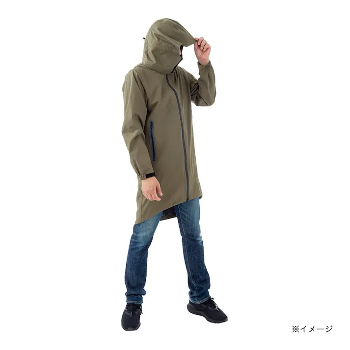 リュックが背負える蒸れにくいロングレイン カーキ M(販売終了)
