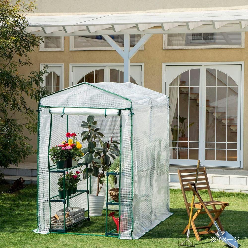 ビニールハウス ビニール温室 グリーンハウス 小型ガーデン温室 フラワースタンド用 温室カバー ホーム温室 防水 UV防止 温室ハウス 野菜 - 7
