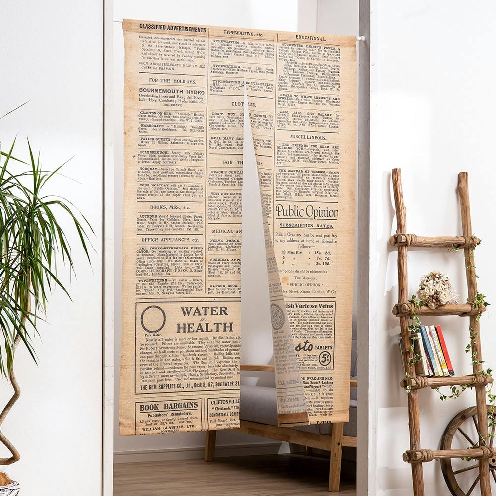 のれん (タペストリー) メール便送料無料 暖簾 のれん 85X150cm「鶴亀七福神 レース」2367