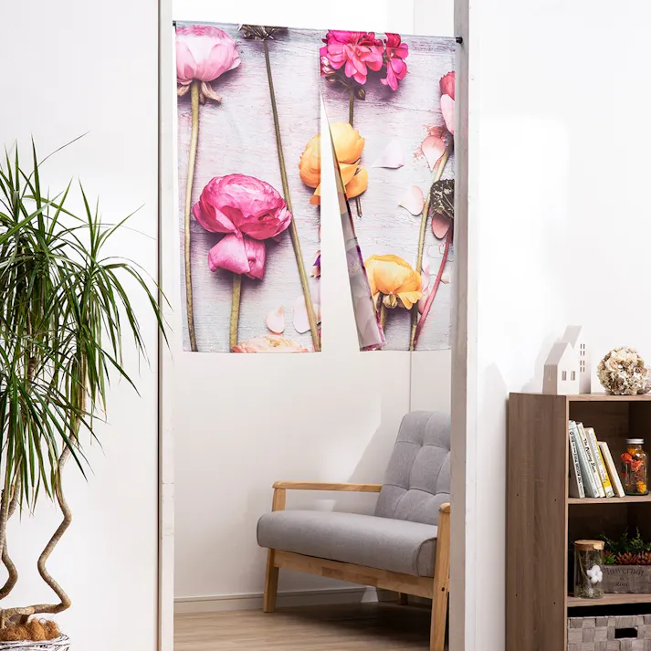 選べるのれん フラワー 85×90【別送品】