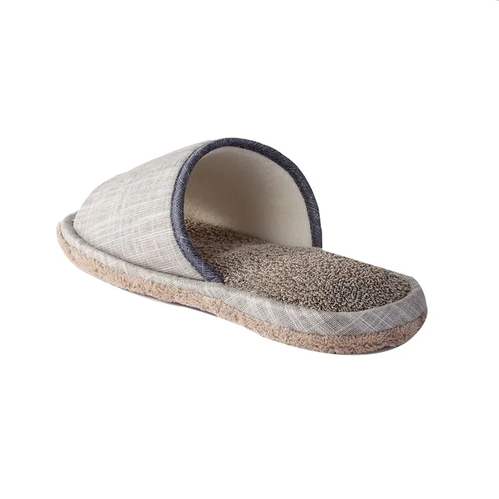抗菌防臭 掃除もできる 麻インソール スリッパ グレー 25~27cm