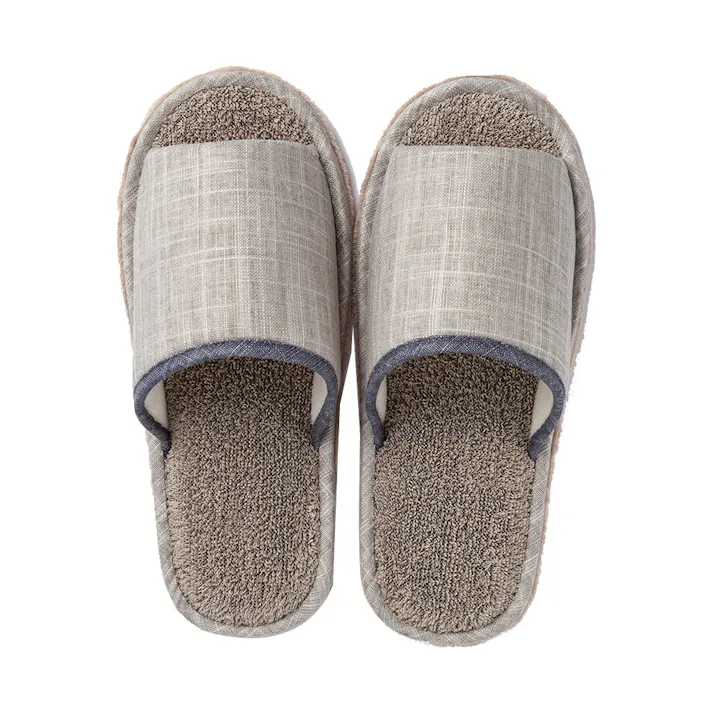 抗菌防臭 掃除もできる 麻インソール スリッパ グレー 25~27cm