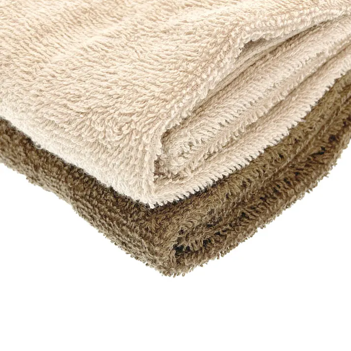 フェイスタオル 2枚組 ベージュ/ブラウン