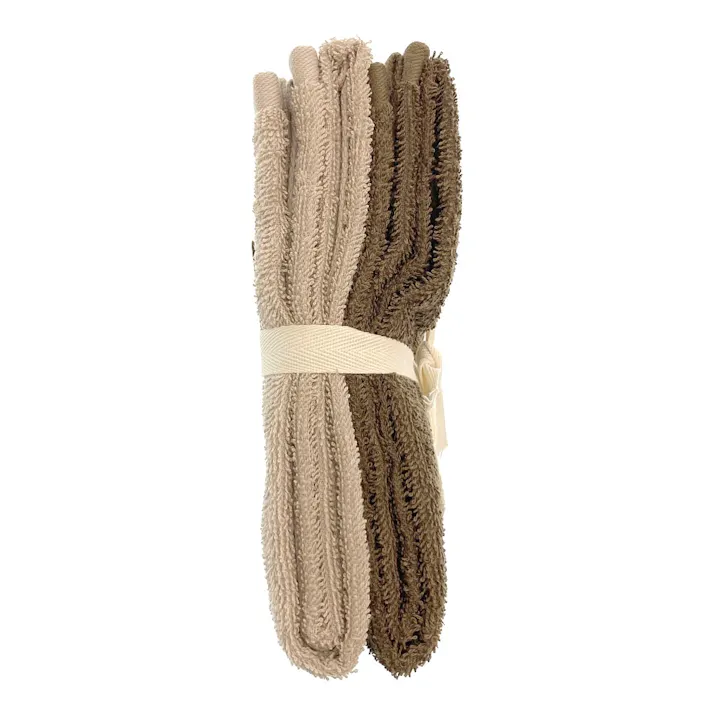 フェイスタオル 2枚組 ベージュ/ブラウン