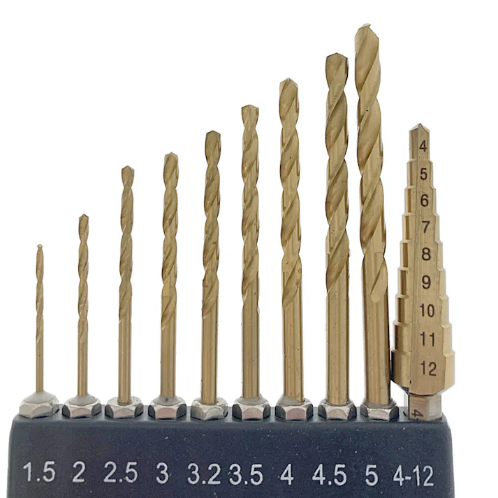 チタンコートドリル ステップドリル 鉄工用 9段 10本組
