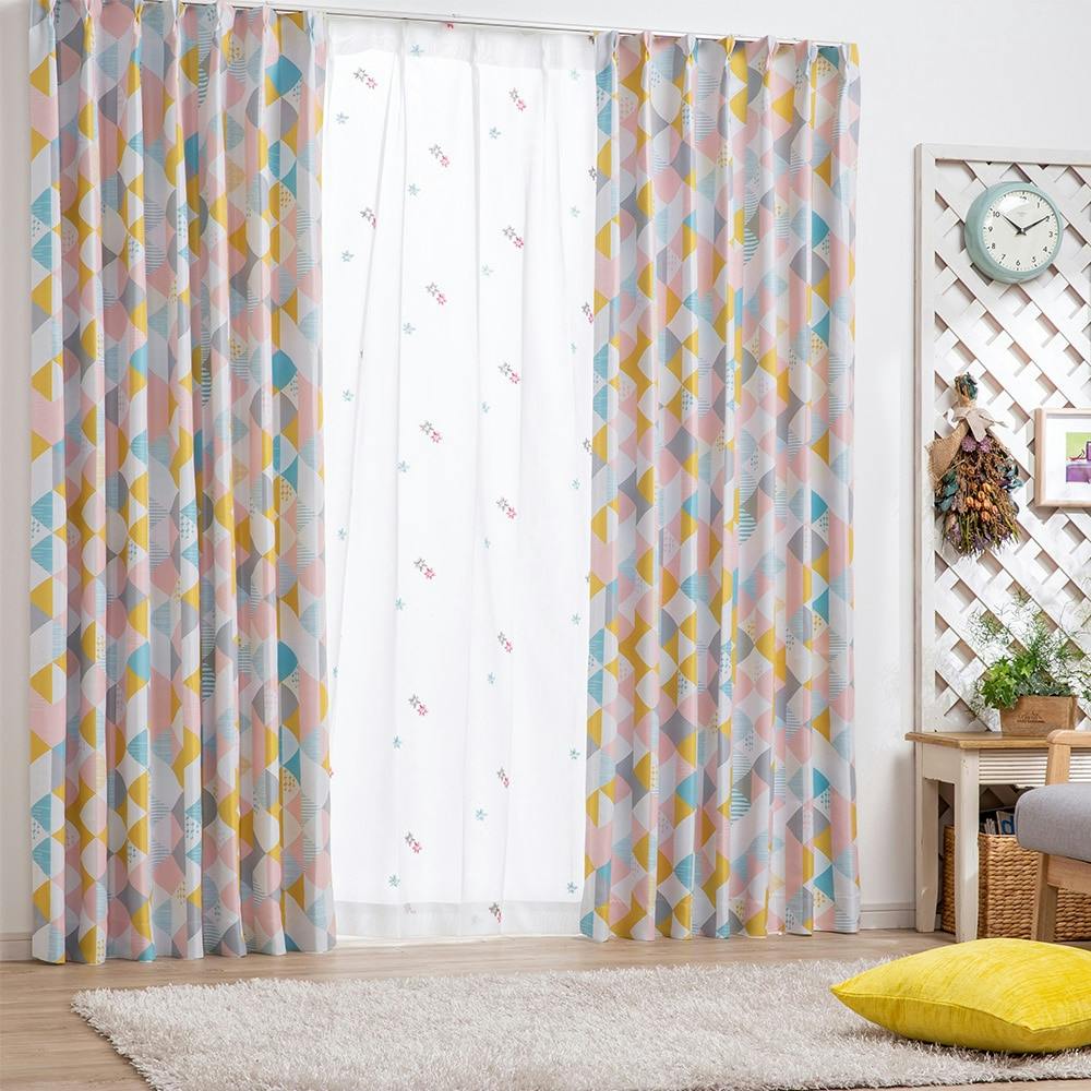 廃盤　新品　カーテン 2枚組 フェイスピングー ブラック 約100×178cm トワイライト 遮光カーテン 160cm 2枚セット – Umbra