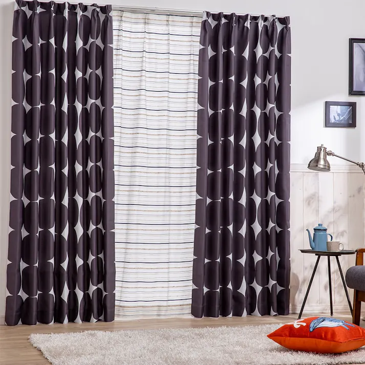 遮光カーテン ストーン グレー 100×135cm 2枚組