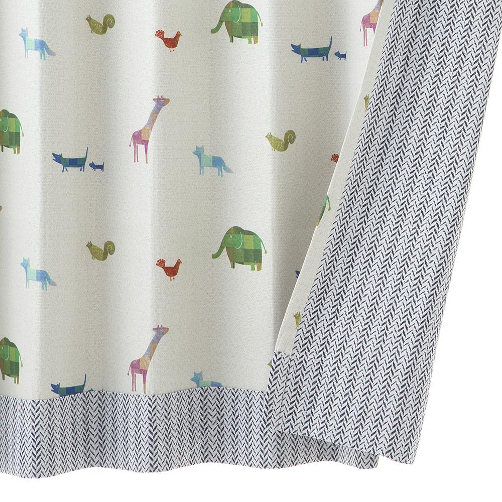 遮光カーテン アニマル アイボリー 100×200cm 2枚組