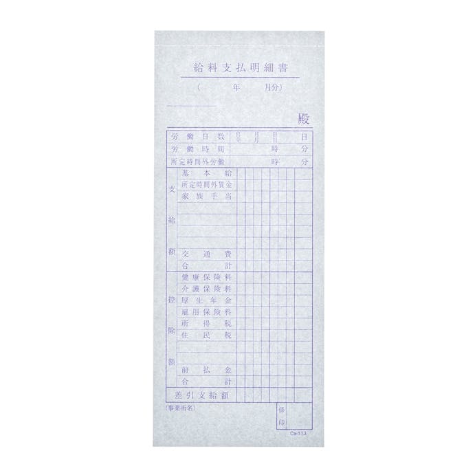 給料支払明細書 3冊パック Ca-113×3(バックカーボン)