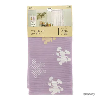 ディズニー フリーカットカーテン ミッキーマウス シルエット パープル 100×85cm 洗濯OK