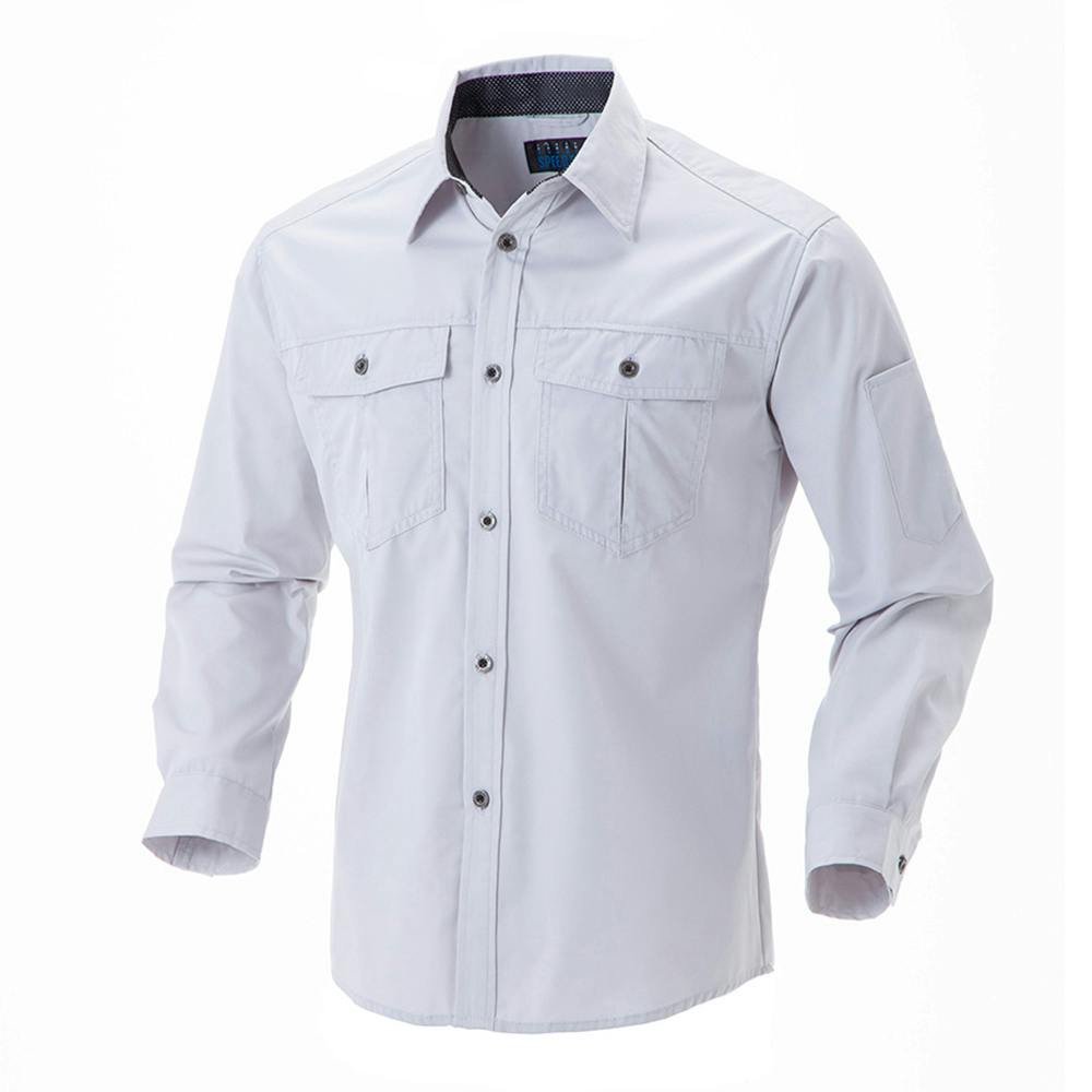 カインズ スピードドライ ワークシャツ 長袖 グレー M | 作業着・作業