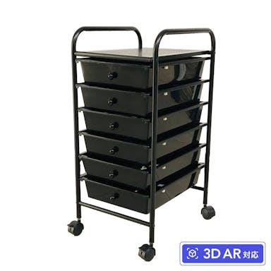 D3 多段チェスト6段 ブラック 33.5×42×66.5cm(販売終了)