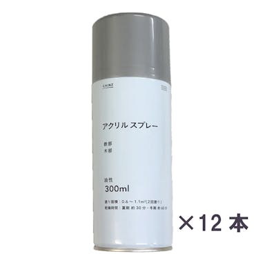 【オンライン限定 工具・園芸市】カインズ アクリルスプレー 油性 シルバー 300ml 12本入【別送品】